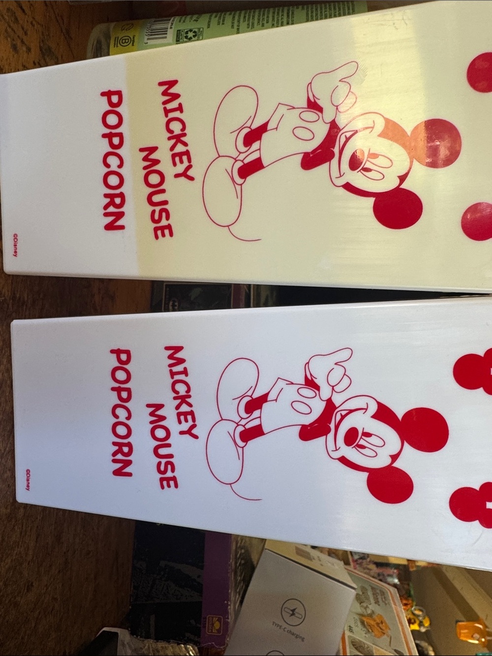 Disney Mickey Mouse Popcorn Bins in Red and White